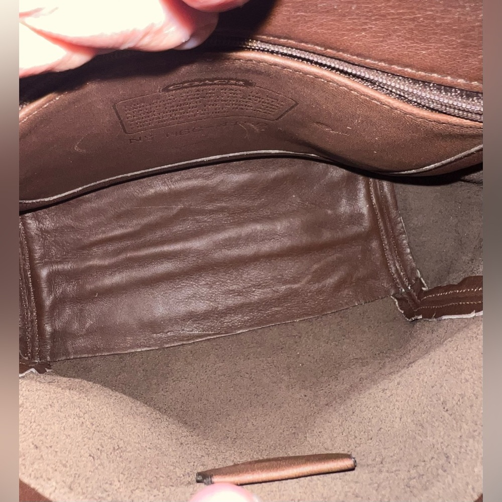 Coach Brown Leather Top-Handle Satchel with Gold Hardware - Picture 10 of 16